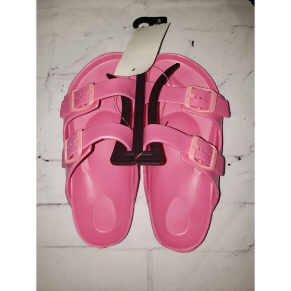 Nwt JCP Girls Pink Slide On Sandals Multiple Sizes - Picture 1 of 5
